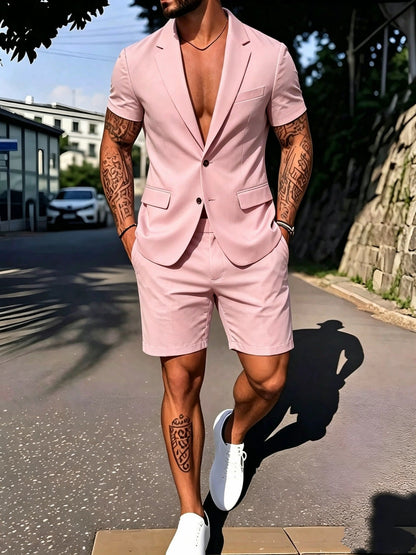 Mens Fashionable Solid-Color Suit Set - RALO COLLECTION STUDIO