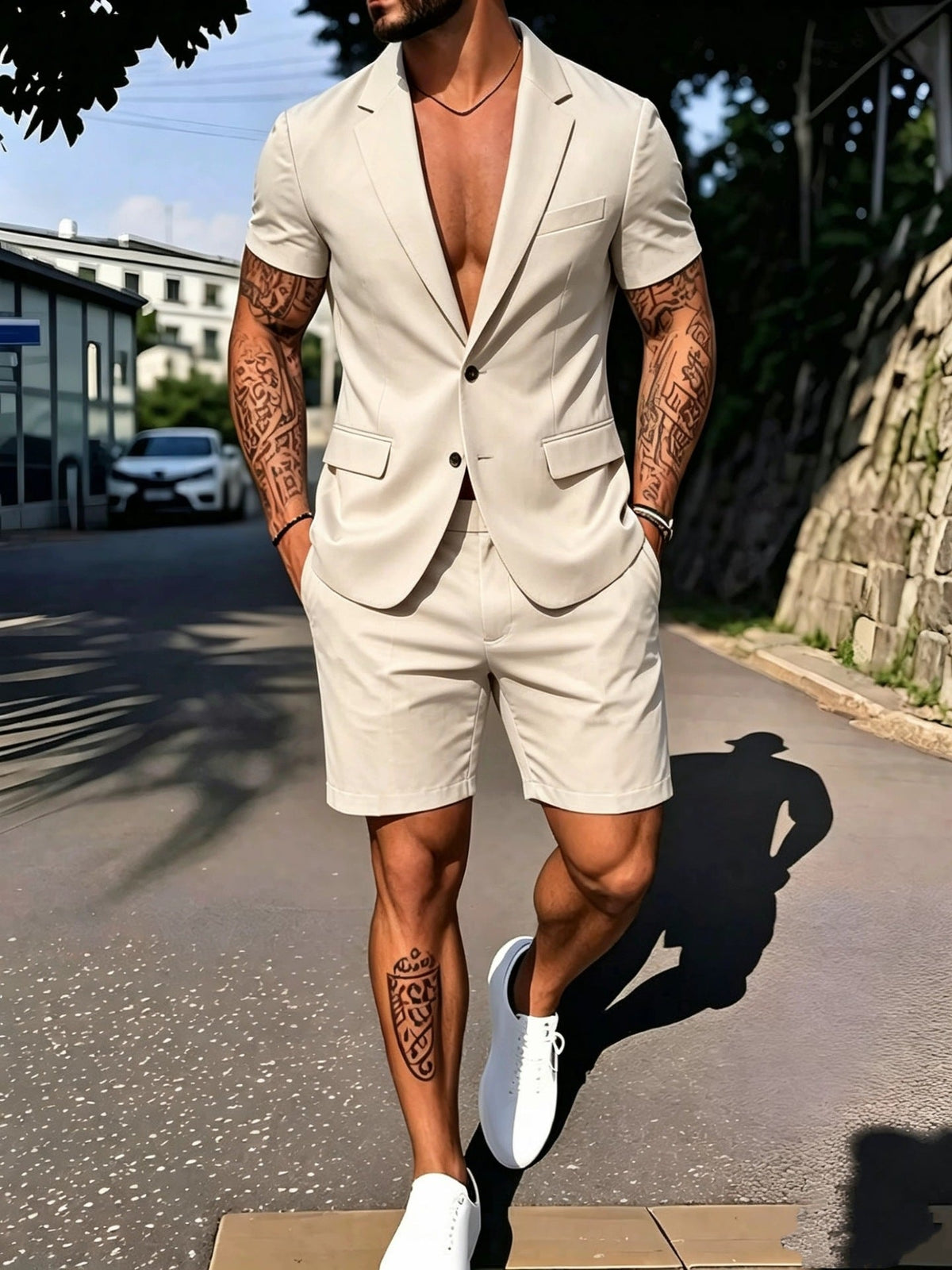Mens Fashionable Solid-Color Suit Set - RALO COLLECTION STUDIO