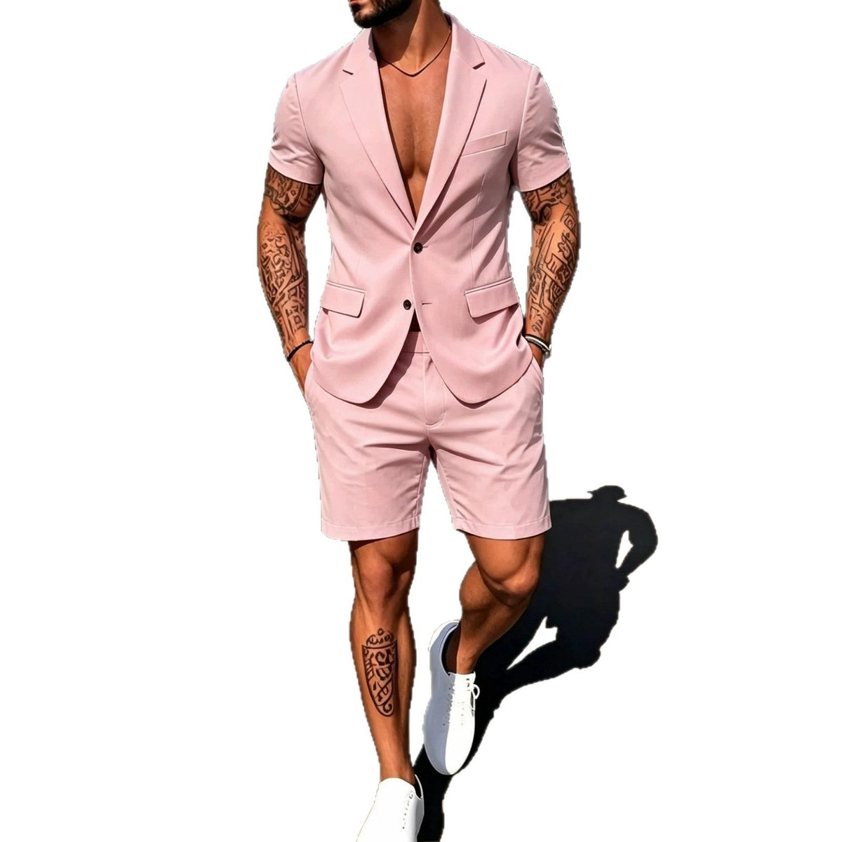 Mens Fashionable Solid-Color Suit Set - RALO COLLECTION STUDIO
