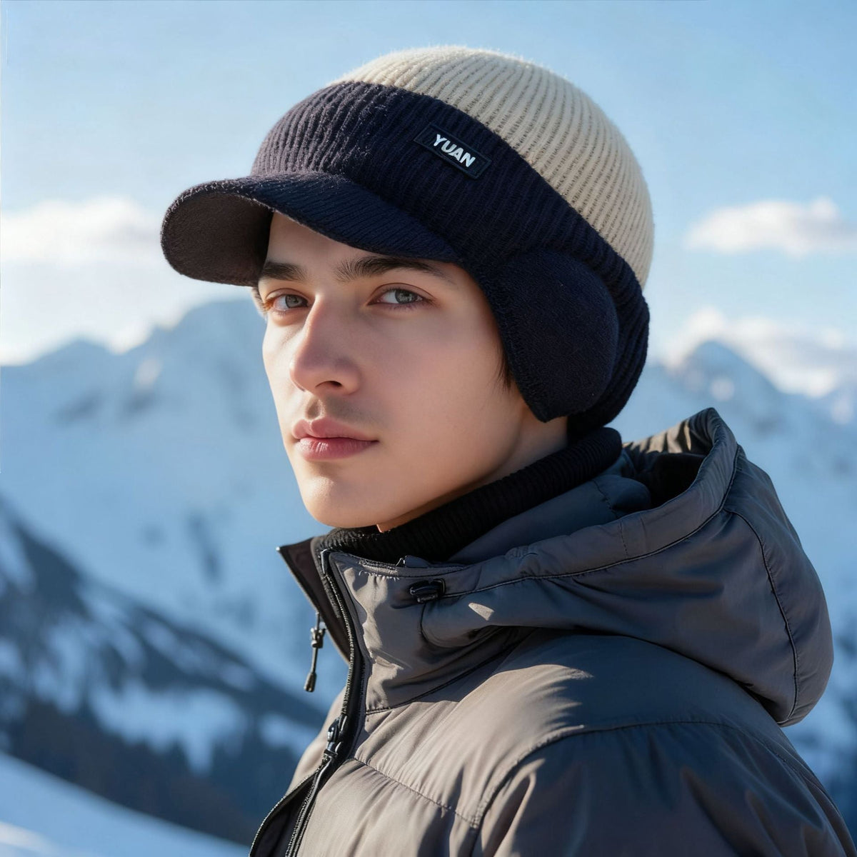 Mens Fleece-Lined Thickened Warm Knitted Hat - RALO COLLECTION STUDIO