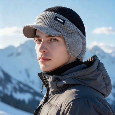 Mens Fleece-Lined Thickened Warm Knitted Hat - RALO COLLECTION STUDIO