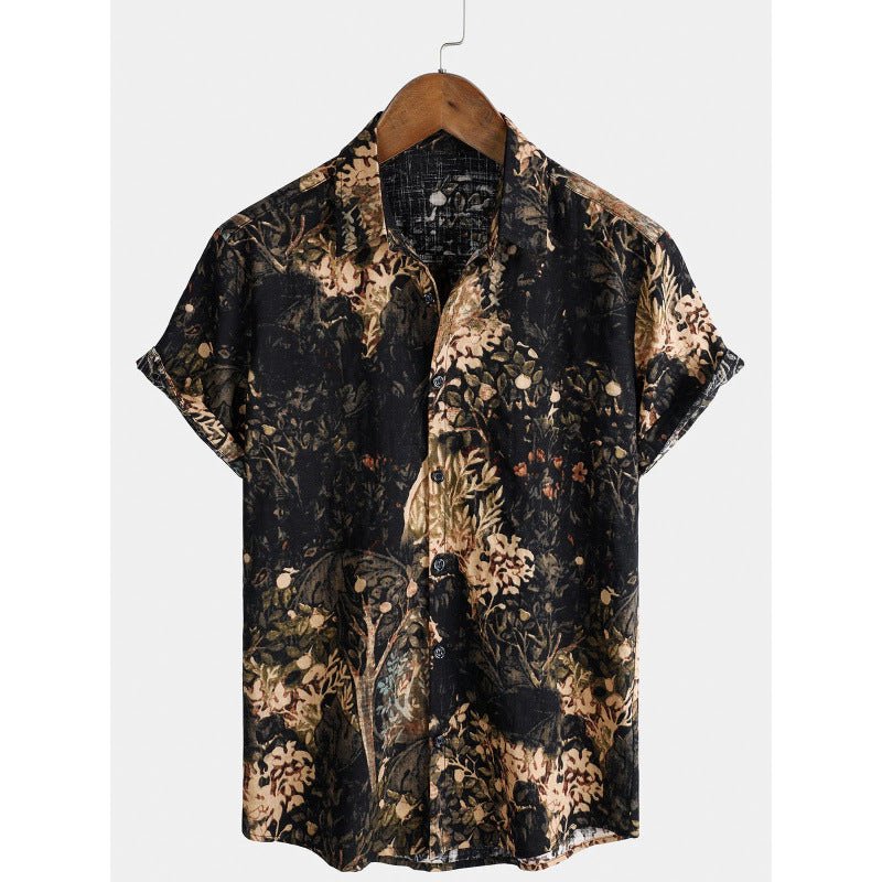 Men's Lapel Short-Sleeved Loose-Fitting Shirt - RALO COLLECTION STUDIO