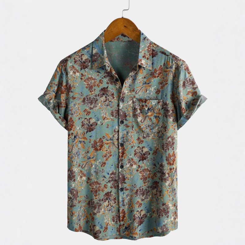 Men's Lapel Short-Sleeved Loose-Fitting Shirt - RALO COLLECTION STUDIO