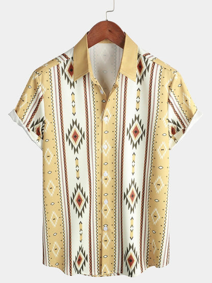 Men's Lapel Short-Sleeved Loose-Fitting Shirt - RALO COLLECTION STUDIO