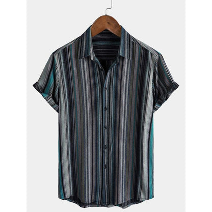 Men's Lapel Short-Sleeved Loose-Fitting Shirt - RALO COLLECTION STUDIO