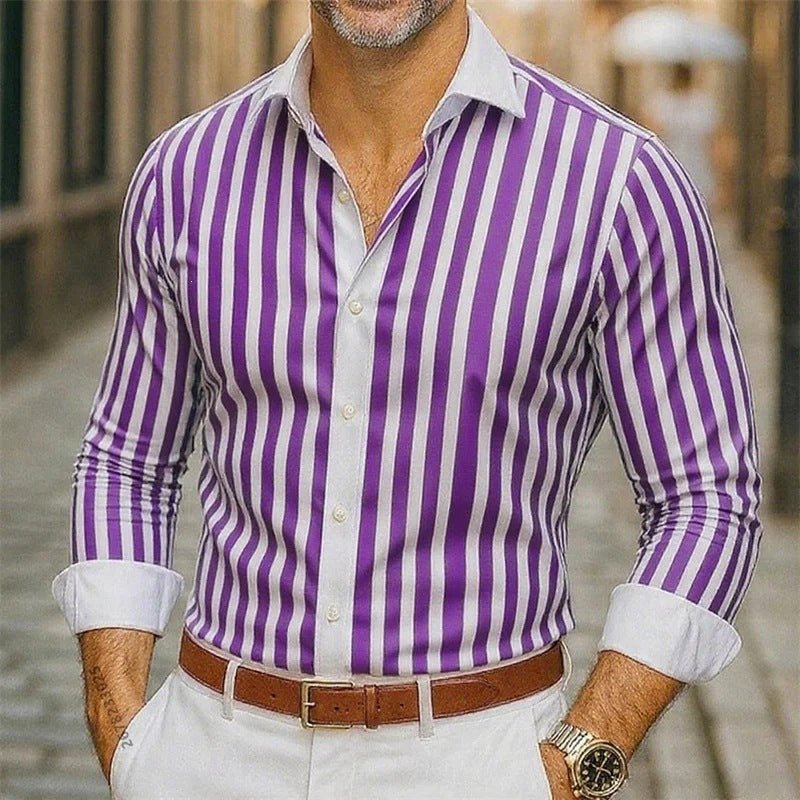 Mens Long-sleeve Striped Shirt - RALO COLLECTION STUDIO