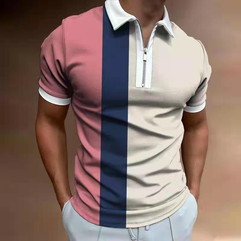 Men's POLO Shirt Striped Printed Short Sleeve T-Shirt Lapel Shirt - RALO COLLECTION STUDIO