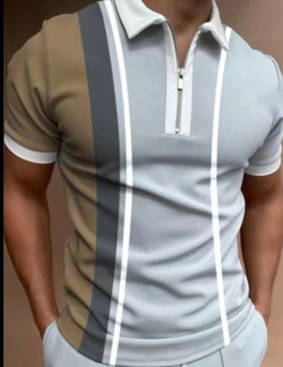 Men's POLO Shirt Striped Printed Short Sleeve T-Shirt Lapel Shirt - RALO COLLECTION STUDIO