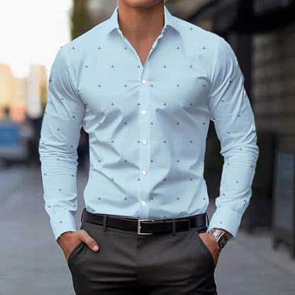 Mens Printed Polka-Dot Long-Sleeve Shirt - RALO COLLECTION STUDIO