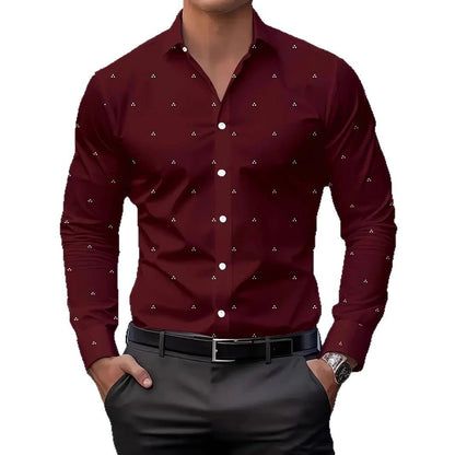 Mens Printed Polka-Dot Long-Sleeve Shirt - RALO COLLECTION STUDIO