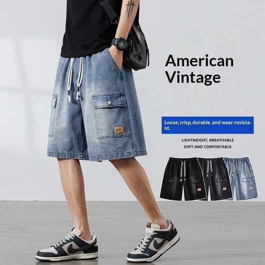 Mens Relaxed-fit Casual Denim Work Pants - RALO COLLECTION STUDIO