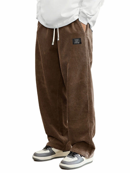 Mens Relaxed-fit Corduroy Casual Pants - RALO COLLECTION STUDIO