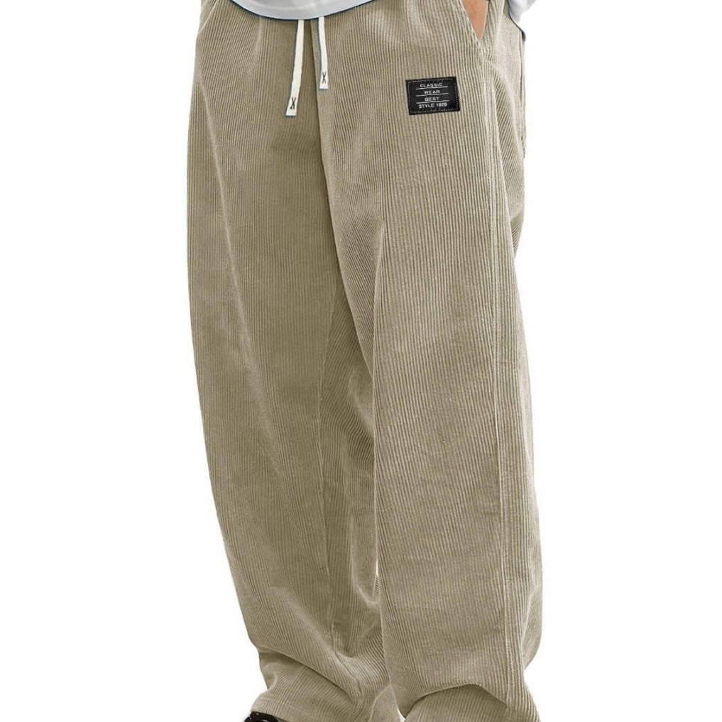 Mens Relaxed-fit Corduroy Casual Pants - RALO COLLECTION STUDIO