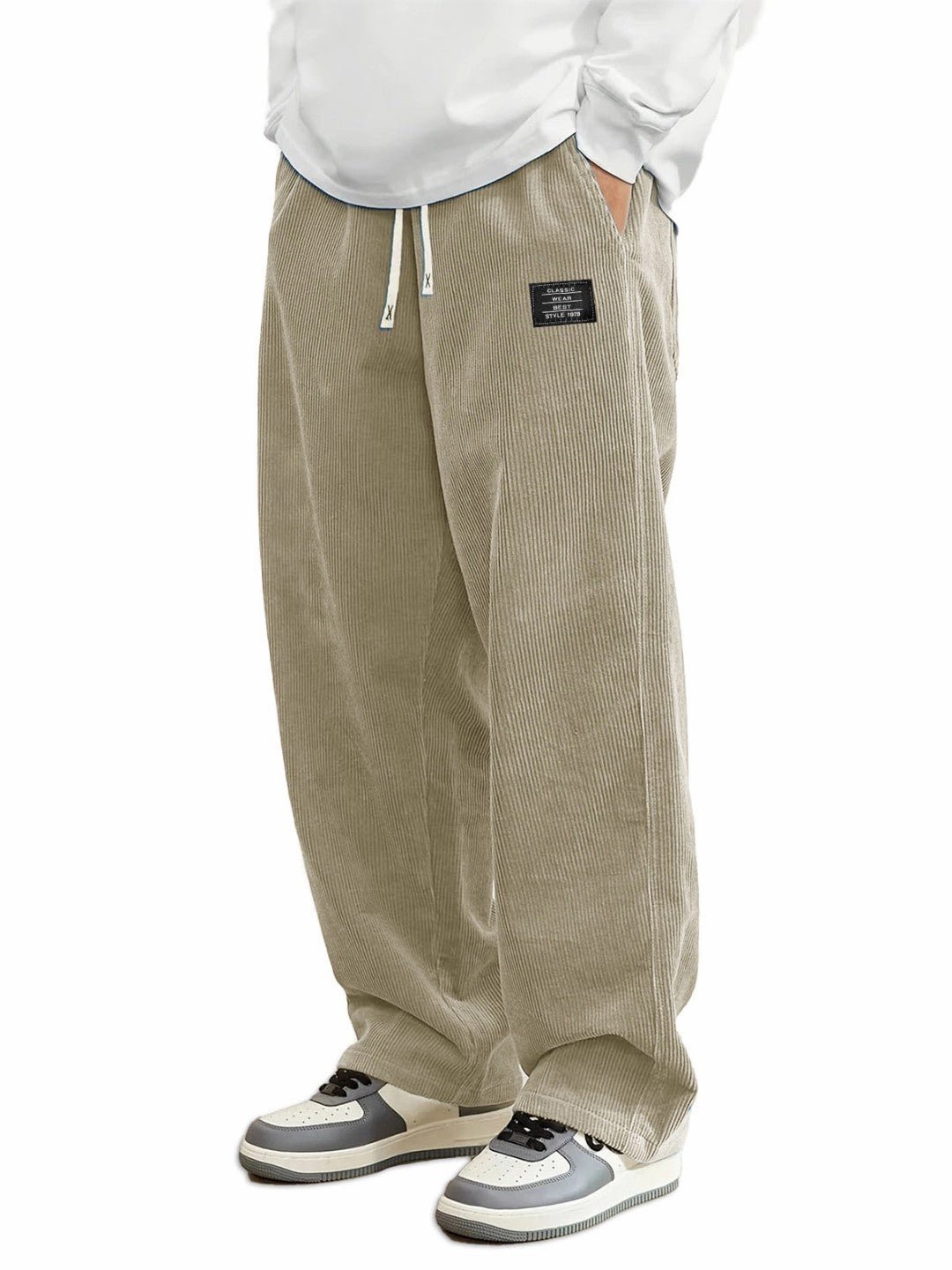 Mens Relaxed-fit Corduroy Casual Pants - RALO COLLECTION STUDIO