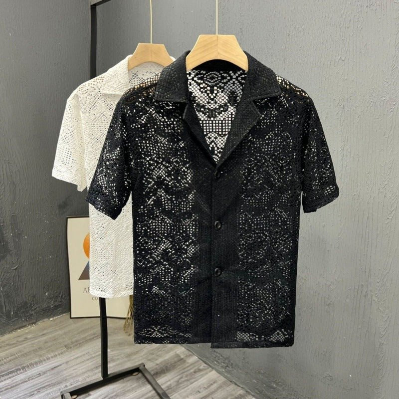 Men's Retro Breathable Hollow-Out Lace Shirt - RALO COLLECTION STUDIO