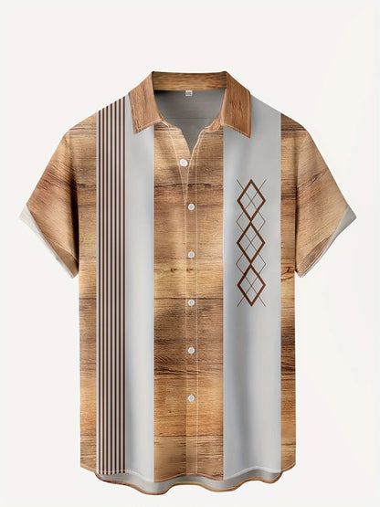 Mens Retro Shirt 3D Printed Top Short Sleeves - RALO COLLECTION STUDIO