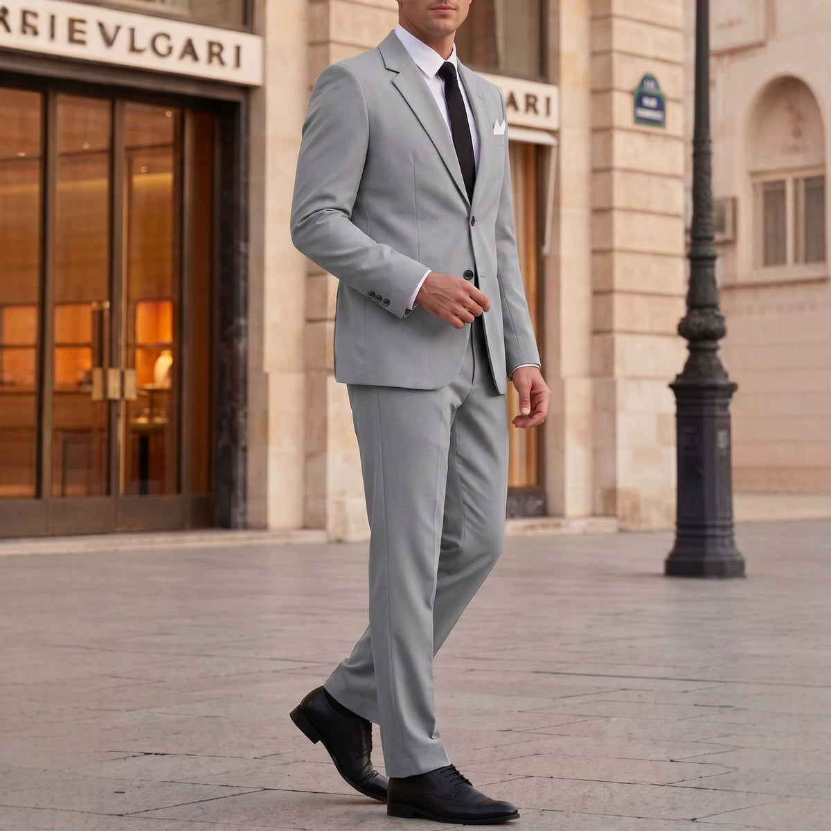 Mens Solid-Colored Business Gentleman Formal Suit With Long Trousers - RALO COLLECTION STUDIO