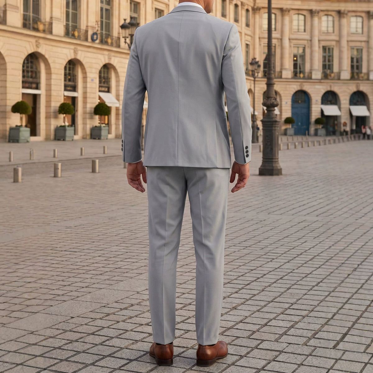 Mens Solid-Colored Business Gentleman Formal Suit With Long Trousers - RALO COLLECTION STUDIO