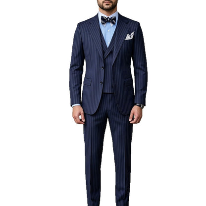 Mens Striped Business Suit Set - RALO COLLECTION STUDIO