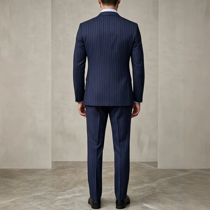 Mens Striped Business Suit Set - RALO COLLECTION STUDIO