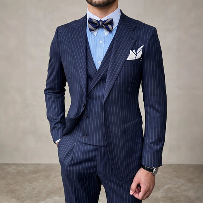 Mens Striped Business Suit Set - RALO COLLECTION STUDIO