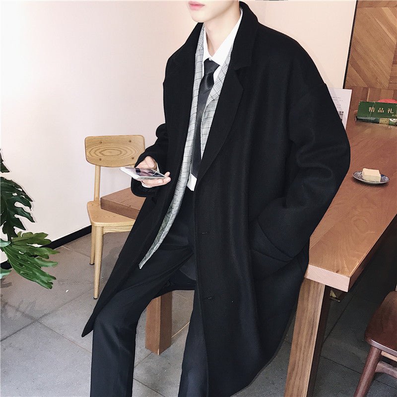 Mens Stylish Warm Casual Mid-length Wool Coat - RALO COLLECTION STUDIO