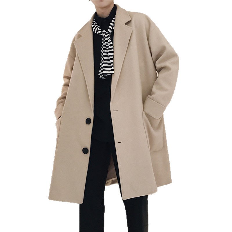 Mens Stylish Warm Casual Mid-length Wool Coat - RALO COLLECTION STUDIO