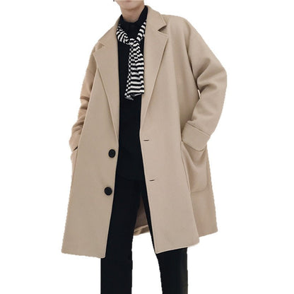 Mens Stylish Warm Casual Mid-length Wool Coat - RALO COLLECTION STUDIO