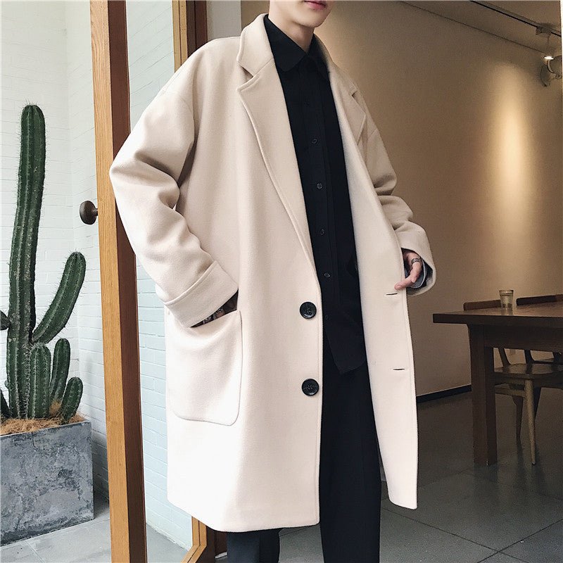 Mens Stylish Warm Casual Mid-length Wool Coat - RALO COLLECTION STUDIO