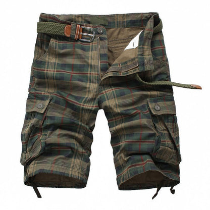Men's Summer Work Shorts Plus Size Mid-Length Checkered Casual 5 Inch Shorts Summer Riding Pants For Men - RALO COLLECTION STUDIO