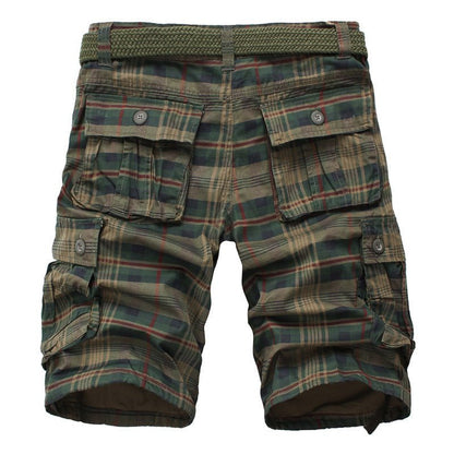 Men's Summer Work Shorts Plus Size Mid-Length Checkered Casual 5 Inch Shorts Summer Riding Pants For Men - RALO COLLECTION STUDIO