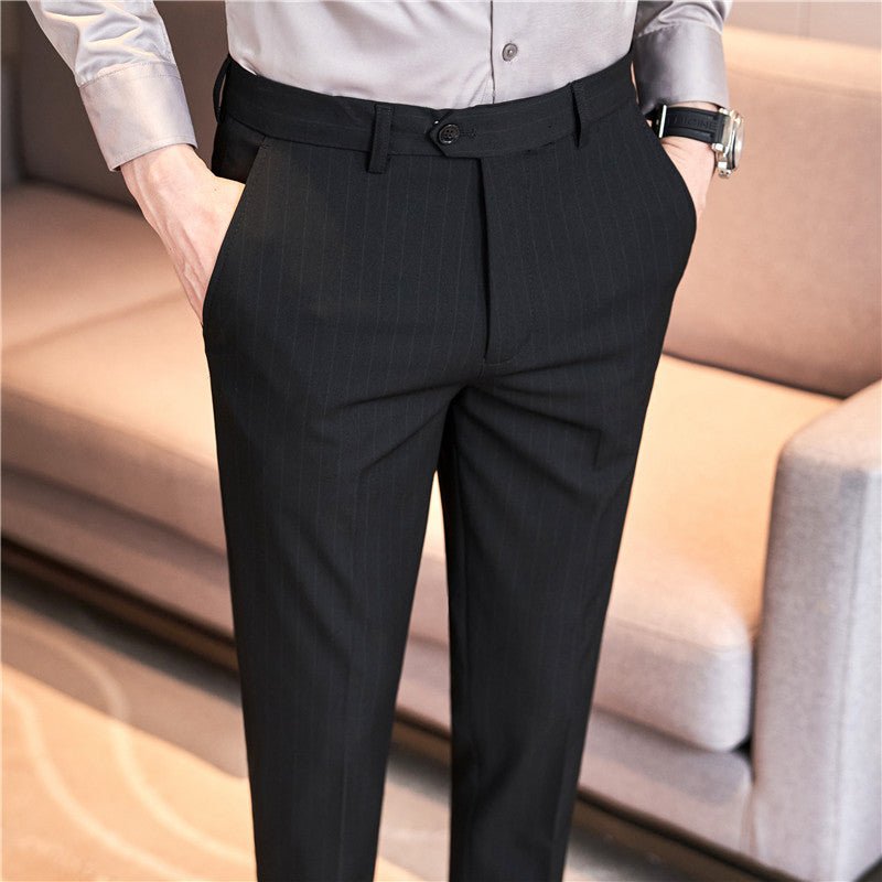 Men's Thickened AutumnWinter Striped Textured Casual Trousers - RALO COLLECTION STUDIO