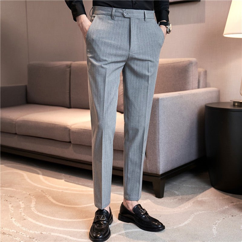 Men's Thickened AutumnWinter Striped Textured Casual Trousers - RALO COLLECTION STUDIO
