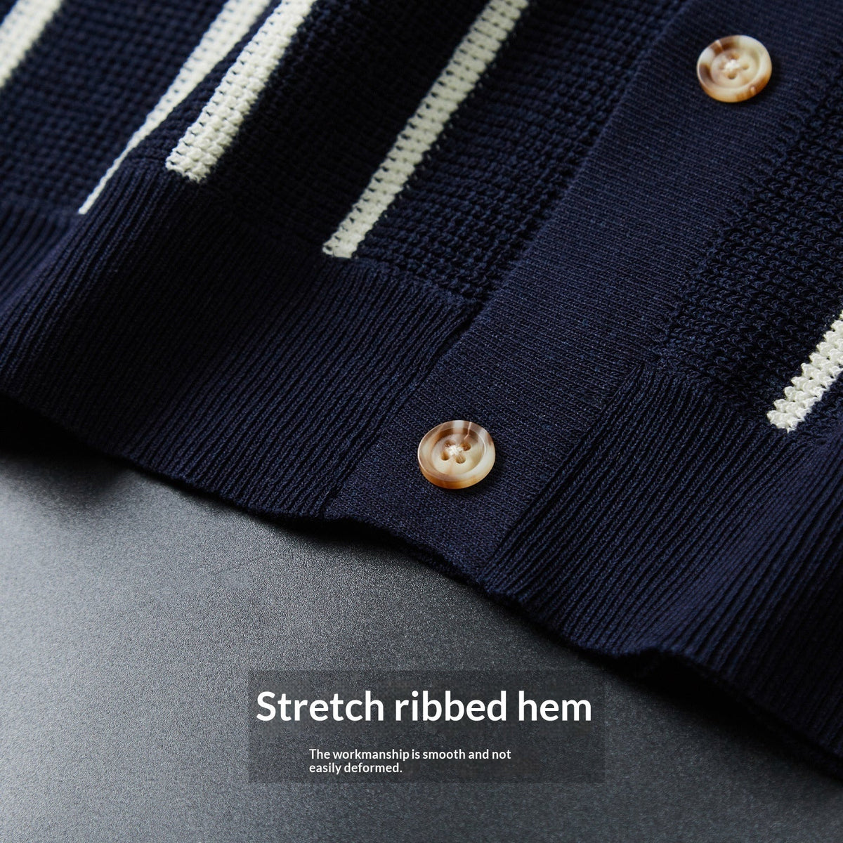 Mens Winter Knitted Sweater With Color-Block Print And Simple Lapel - RALO COLLECTION STUDIO