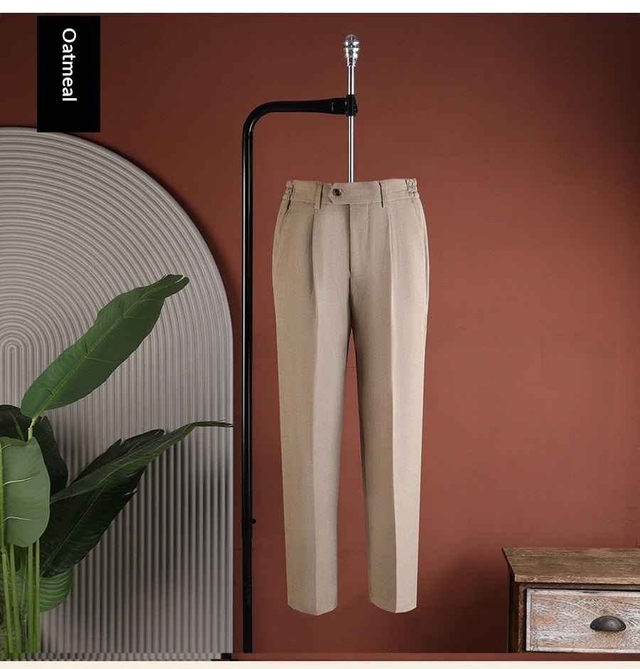 Mens Wrinkle-Resistant, Drapey Straight-Leg Casual Pants - RALO COLLECTION STUDIO