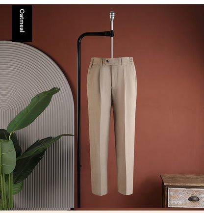 Mens Wrinkle-Resistant, Drapey Straight-Leg Casual Pants - RALO COLLECTION STUDIO