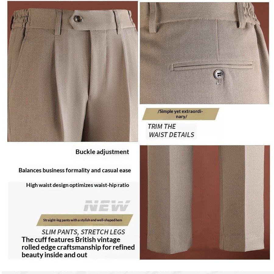 Mens Wrinkle-Resistant, Drapey Straight-Leg Casual Pants - RALO COLLECTION STUDIO