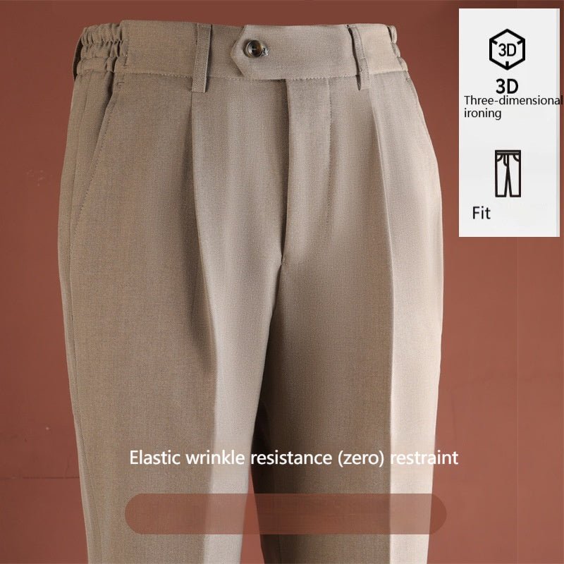Mens Wrinkle-Resistant, Drapey Straight-Leg Casual Pants - RALO COLLECTION STUDIO