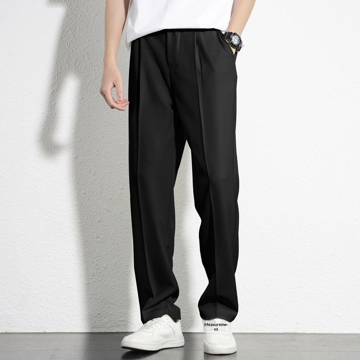 Mens Wrinkle-Resistant, Drapey Straight-Leg Casual Pants - RALO COLLECTION STUDIO