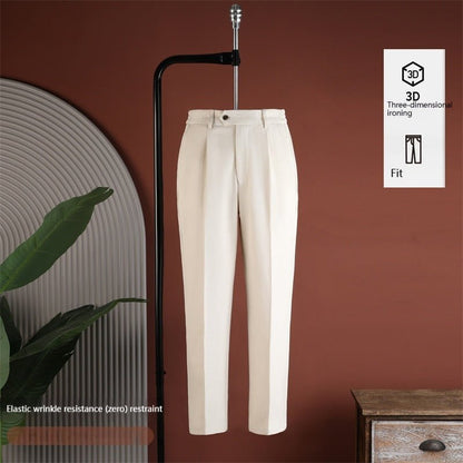 Mens Wrinkle-Resistant, Drapey Straight-Leg Casual Pants - RALO COLLECTION STUDIO