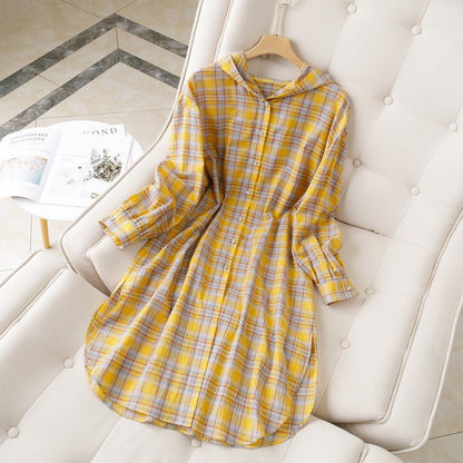 Mid-length Cotton Cardigan Fashion Plaid Loose Sunscreen Shirt - RALO COLLECTION STUDIO