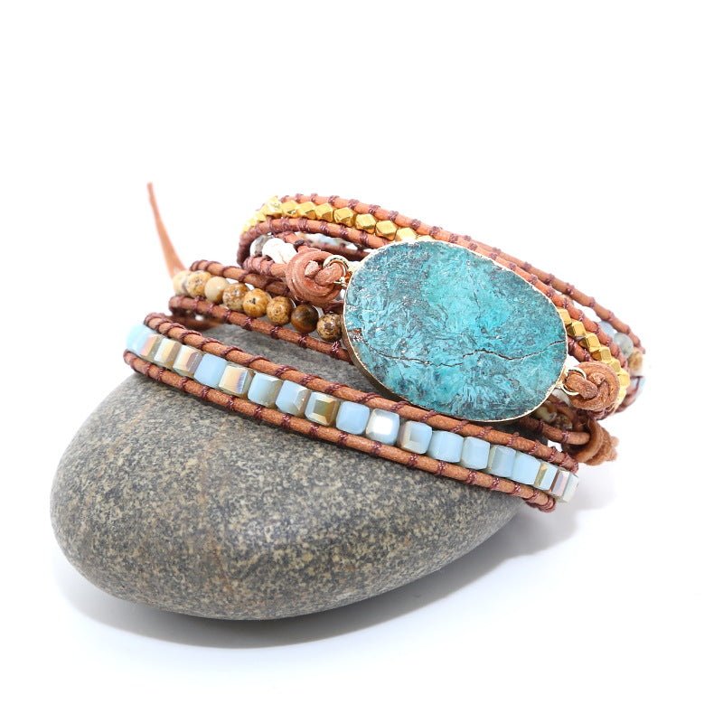 Natural Marine Stone Bracelet Beads Handmade - RALO COLLECTION STUDIO