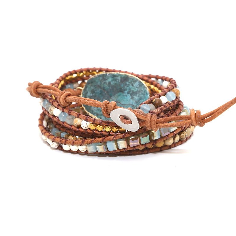 Natural Marine Stone Bracelet Beads Handmade - RALO COLLECTION STUDIO