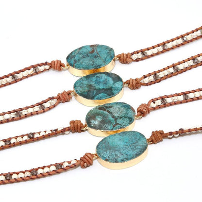 Natural Marine Stone Bracelet Beads Handmade - RALO COLLECTION STUDIO