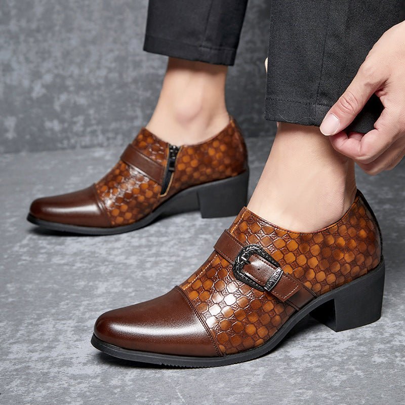 New Casual Shoes Fashionable Snakeskin Cuban Leather Shoes For Men - RALO COLLECTION STUDIO