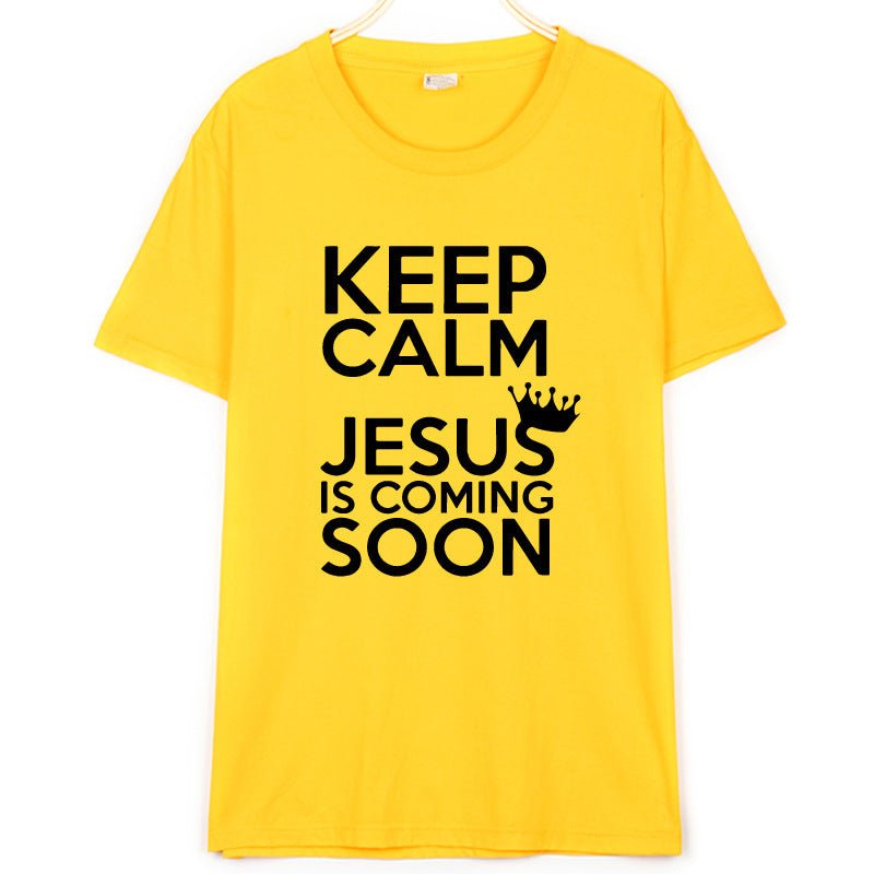 New Cotton KEEP CALM JESUS Letter Printing Men's And Women's T-shirt - RALO COLLECTION STUDIO