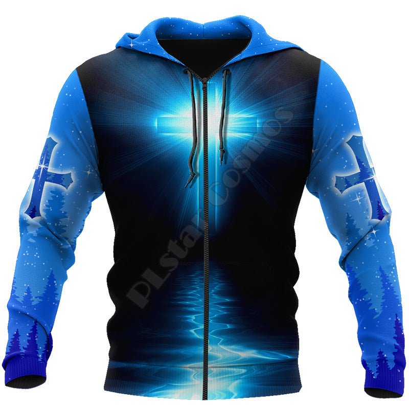 New Men's 3D Digital Jesus Print Long Sleeve Sweatshirt - RALO COLLECTION STUDIO