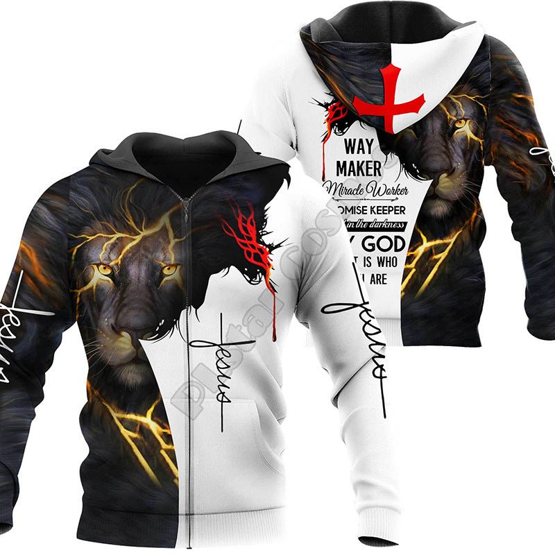New Men's 3D Digital Jesus Print Long Sleeve Sweatshirt - RALO COLLECTION STUDIO