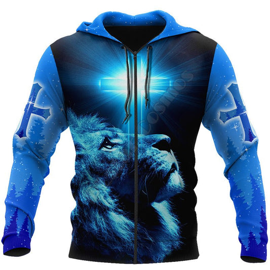 New Men's 3D Digital Jesus Print Long Sleeve Sweatshirt - RALO COLLECTION STUDIO