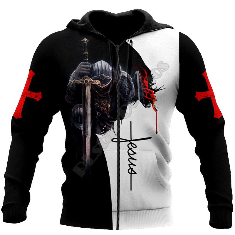 New Men's 3D Digital Jesus Print Long Sleeve Sweatshirt - RALO COLLECTION STUDIO